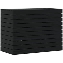 Vidaxl - Panier à linge noir 88,5x44x66 cm bois massif de pin