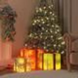 vidaXL Boîtes de Noël lumineuses 3 pcs 64 LED blanc chaud