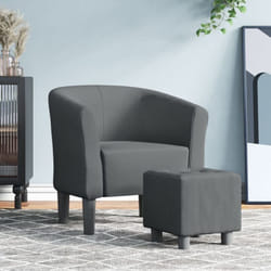 Vidaxl - Chaise cabriolet avec repose-pied gris foncé tissu