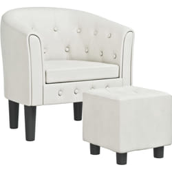 Vidaxl - Chaise cabriolet avec repose-pied blanc similicuir