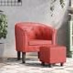vidaXL Chaise cabriolet avec repose-pied rouge bordeaux similicuir