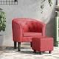vidaXL Chaise cabriolet avec repose-pied rouge bordeaux similicuir