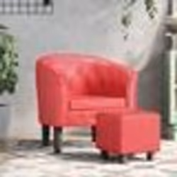 vidaXL Chaise cabriolet avec repose-pied rouge similicuir