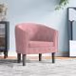 vidaXL Fauteuil rose velours