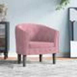 vidaXL Fauteuil rose velours