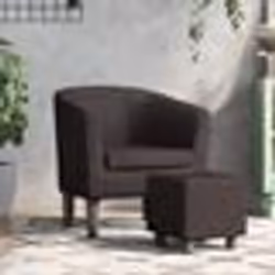 vidaXL Fauteuil avec repose-pied marron similicuir
