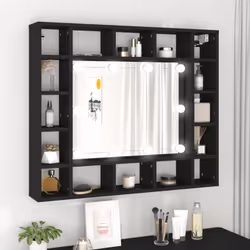Gardez vos articles de maquillage essentiels organisés et soignés avec cette armoire à miroir à LED ! Matériau durable : le b ...