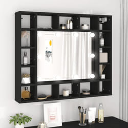 Vidaxl - Armoire à miroir à led noir 91x15x76,5 cm