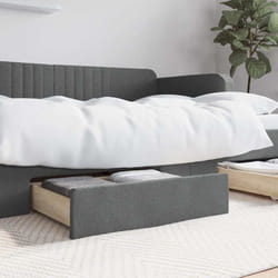 Vidaxl - Tiroirs de lit 2 pcs gris foncé bois d'ingénierie et tissu