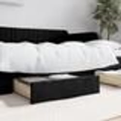 Tiroirs de lit 2 pcs noir bois d ingénierie et tissu