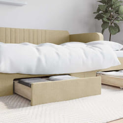 Vidaxl - Tiroirs de lit 2 pcs crème bois d'ingénierie et tissu