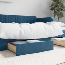 Vidaxl - Tiroirs de lit 2 pcs bleu bois d'ingénierie et tissu