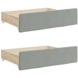 Tiroirs de lit 2 pcs gris clair bois d'ingénierie et velours Vidaxl