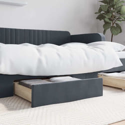 Tiroirs de lit 2 pcs gris foncé bois d'ingénierie et velours vidaXL