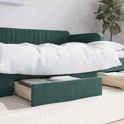 Vidaxl - Tiroirs de lit 2 pcs vert foncé bois d'ingénierie et velours