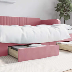 Vidaxl - Tiroirs de lit 2 pcs rose bois d'ingénierie et velours