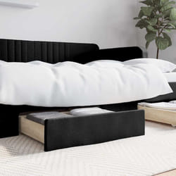Vidaxl - Tiroirs de lit 2 pcs noir bois d'ingénierie et similicuir