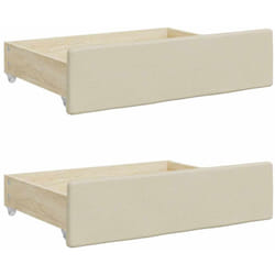 Vidaxl - Tiroirs de lit 2 pcs crème bois d'ingénierie et similicuir