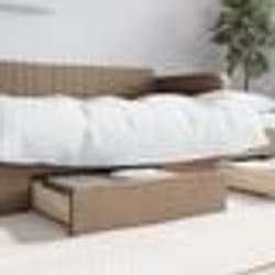 Tiroirs de lit - VIDAXL - 2 pcs - Cappuccino - Bois dingénierie - Similicuir durable