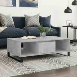 vidaXL Table basse gris béton 104x60x35 cm bois d'ingénierie