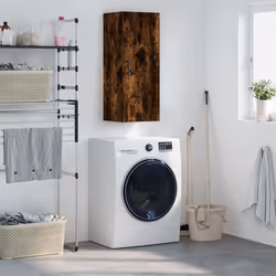 vidaXL Armoire murale chêne fumé 34,5x34x90 cm