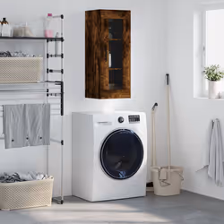 vidaXL Armoire murale chêne fumé 34,5x34x90 cm