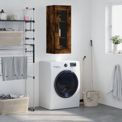 vidaXL Armoire murale chêne fumé 34,5x34x90 cm