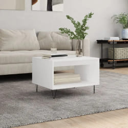 vidaXL Table basse blanc 60x50x40 cm bois d'ingénierie