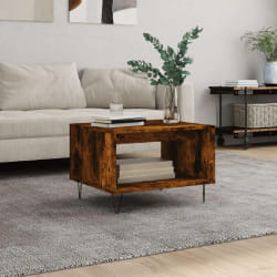 vidaXL Table basse chêne fumé 60x50x40 cm bois d'ingénierie