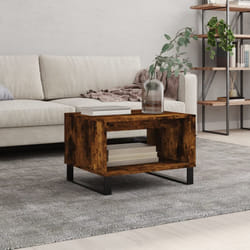 vidaXL Table basse chêne fumé 60x50x40 cm bois d'ingénierie