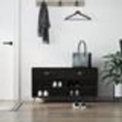 vidaXL Banc à chaussures noir 102x35x55 cm bois d'ingénierie