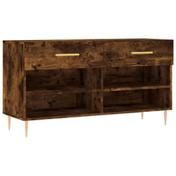 Banc à chaussures chêne fumé 102x35x55 cm bois d'ingénierie Vidaxl