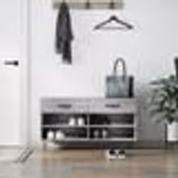 vidaXL Banc à chaussures sonoma gris 102x35x55 cm bois d'ingénierie