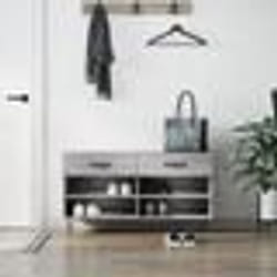 vidaXL Banc à chaussures sonoma gris 102x35x55 cm bois d'ingénierie