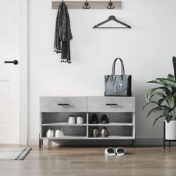 Vidaxl - Banc à chaussures gris béton 102x35x55 cm bois d'ingénierie