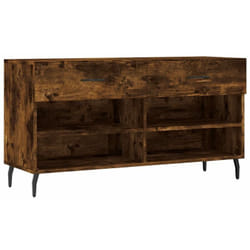 Banc à chaussures chêne fumé 102x35x55 cm bois d'ingénierie Vidaxl