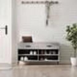 vidaXL Banc à chaussures sonoma gris 102x35x55 cm bois d'ingénierie
