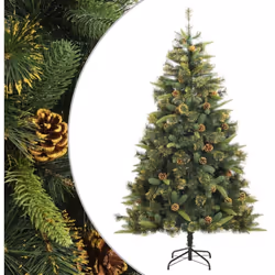 Ce bel arbre de Noël artificiel à charnières est très réaliste par sa forme et son apparence et est destiné à créer l’ambianc ...
