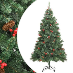 vidaXL Sapin de Noël artificiel avec pommes de pin et baies 240 cm 357709