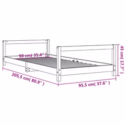 VidaXL 834395 Lit pour enfant Noir Bois - Vue supplémentaire 8