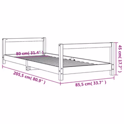 VidaXL 834404 Lit pour enfant Noir Bois - Vue supplémentaire 8