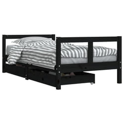 VidaXL 834407 Lit pour enfant Noir Bois