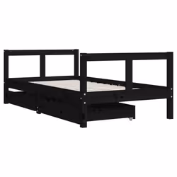 VidaXL 834407 Lit pour enfant Noir Bois
