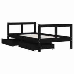 VidaXL 834407 Lit pour enfant Noir Bois - Vue supplémentaire 4