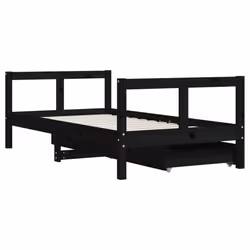 VidaXL 834407 Lit pour enfant Noir Bois - Vue supplémentaire 7