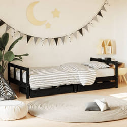 VidaXL 834410 Lit pour enfant Noir Bois