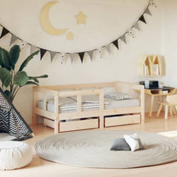 Cadre de lit enfant avec tiroirs 70x140 cm bois de pin massif Vidaxl