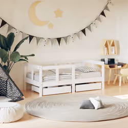 VidaXL 834412 Lit pour enfant Blanc Bois