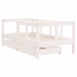 VidaXL 834412 Lit pour enfant Blanc Bois