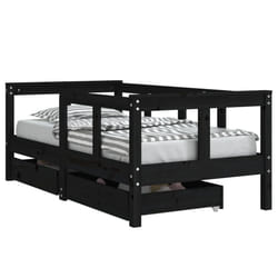VidaXL 834413 Lit pour enfant Noir Bois